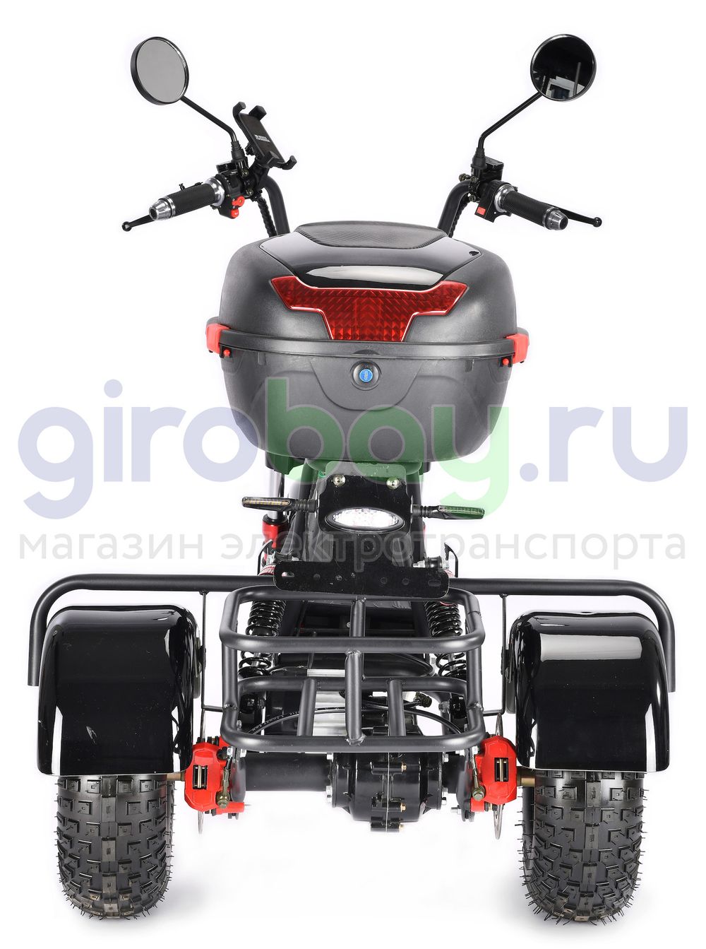 Электроскутер WHITE SIBERIA TRIKE MINI 1500W - Черный фото 6 фото №8