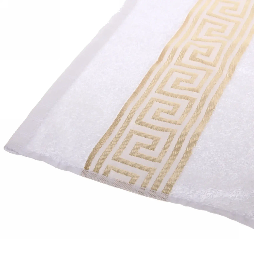 Полотенце махровое 70*140см «Greece» цвет белый 01000 плотность 450гр/м2 с петелькой-подвесом