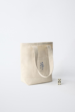 ZARA БАЗОВАЯ СУМКА-ШОПЕР, БЕЛЫЙ