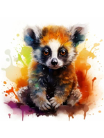 Картина по номерам 30х30см. "Малыши-животные. Красочный лемур" 20цв. коробка (арт.Х-6311)