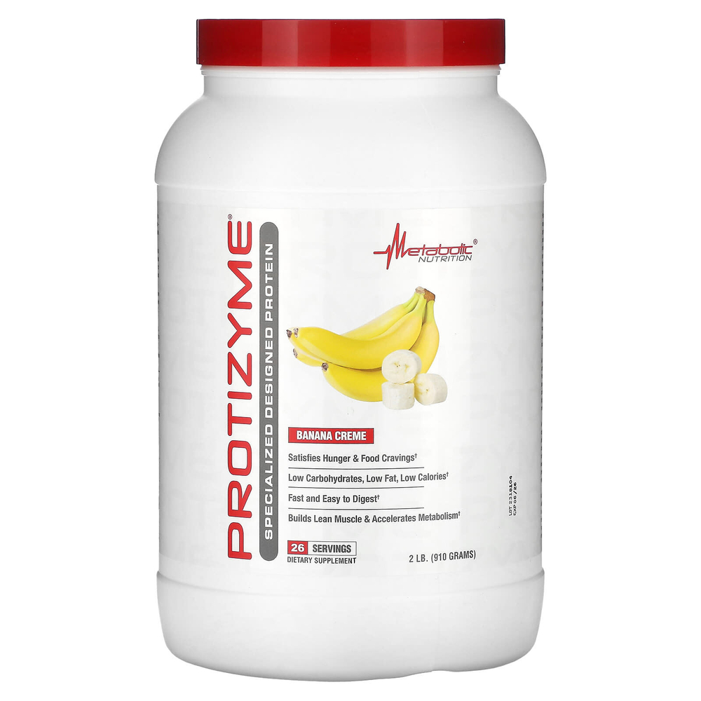 Metabolic Nutrition, Protizyme, Specialized Designed Protein, банановый крем, 910 г (2 фунта)