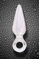 Большая прозрачная анальная пробка JOLIE с кольцом