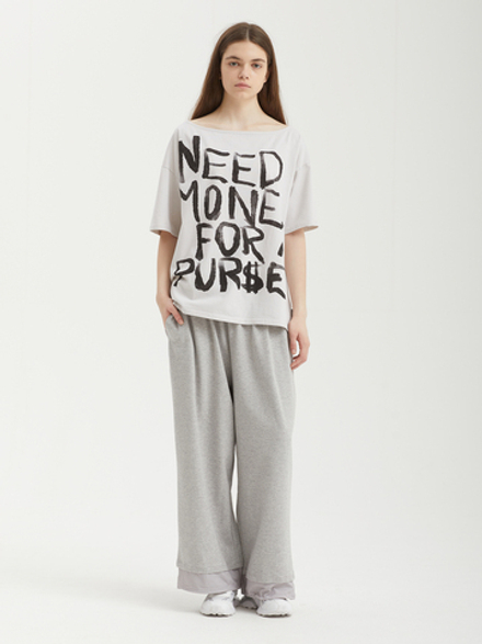 Женская Футболка Broke Af Off White Text Graphic Off Shoulder Oversized