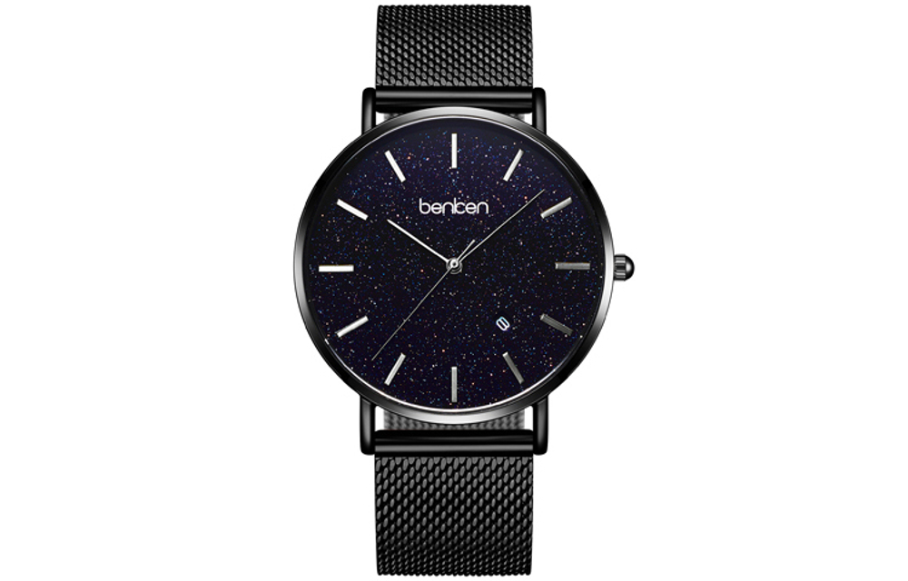 BENKEN Quartz Movement Watch Men"s Watches Black Dial Waterproof