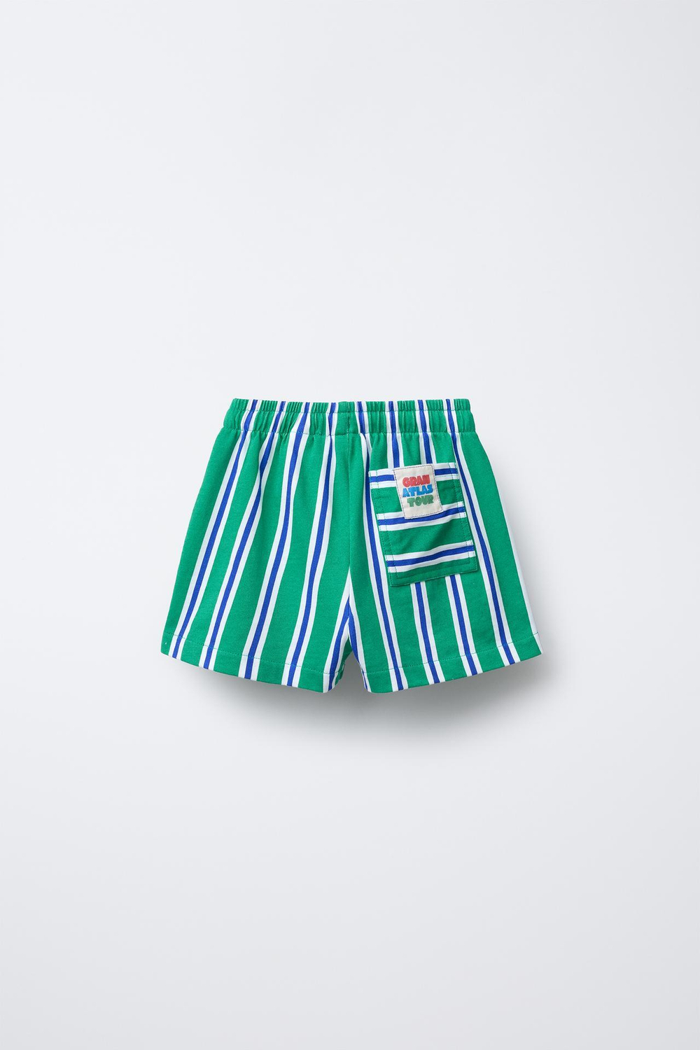 ZARA ШОРТЫ В ПОЛОСКУ, ЗЕЛЕНЫЙ