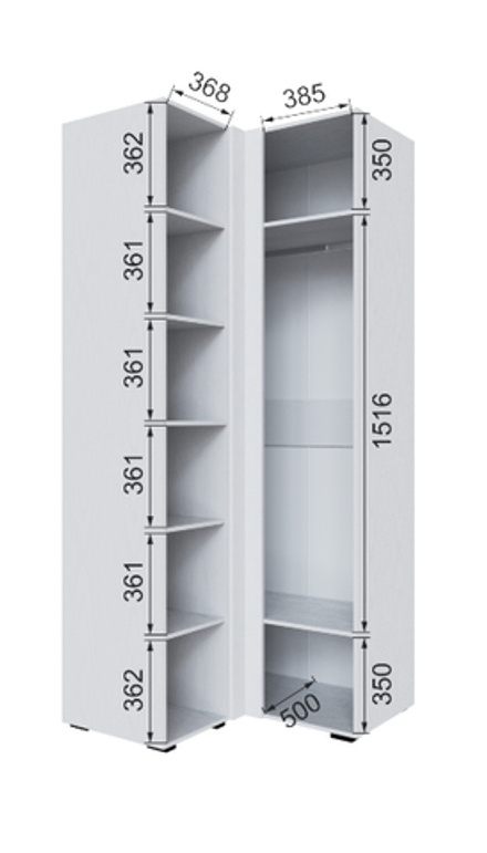 Шкаф угловой прямой Бруклин ШУП