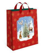 Пакет подарочный бумажный премиум новогодний с окошком 260х320х120 1595.036 (АртДизайн)