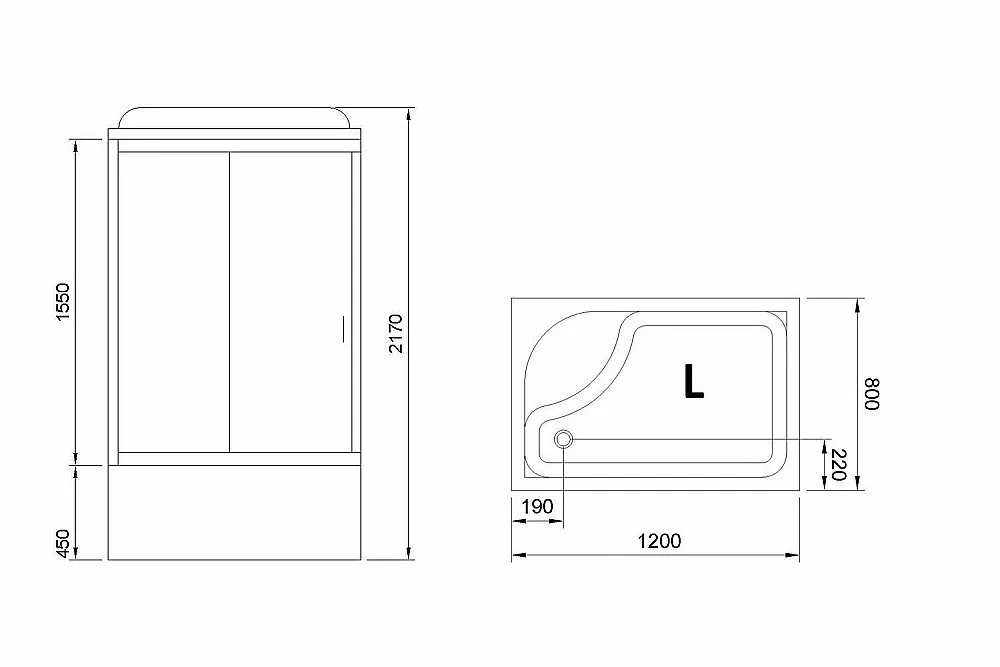 Душевая кабина Royal Bath RB8120BP5-BT 120x80 профиль белый/стекло прозрачное