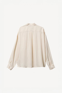ZARA X WILLY CHAVARRIA СТРУЯЩАЯСЯ РУБАШКА ИЗ КУПРОВИСКОЗЫ, КРЕМОВЫЙ