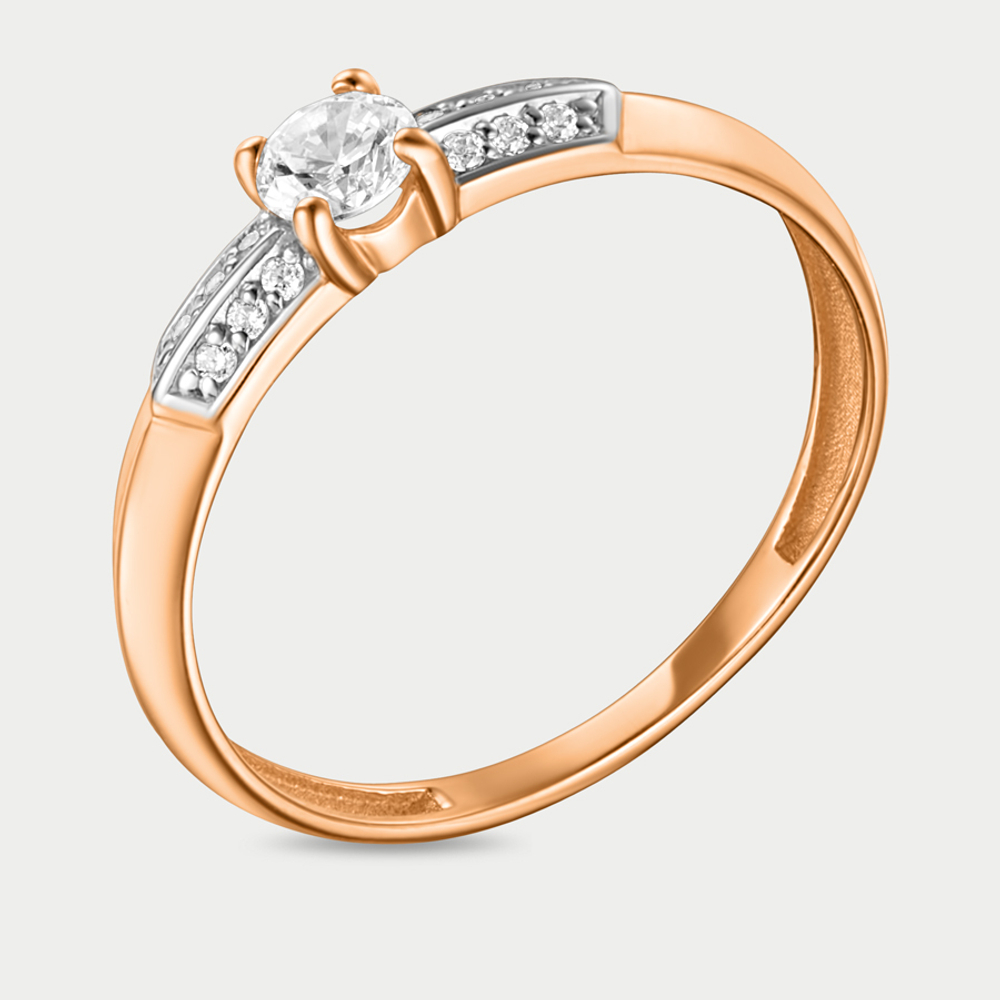 Кольцо женское из розового золота 585 пробы с фианитами (арт. 70225600)