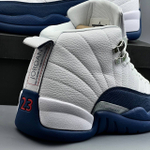 Кроссовки Nike Jordan 12 #481 (бел.-син.)