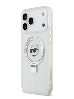 Lagerfeld для iPhone 17 Pro Max чехол IML + Ring stand NFT Choupette head Hard Transparent (MagSafe)