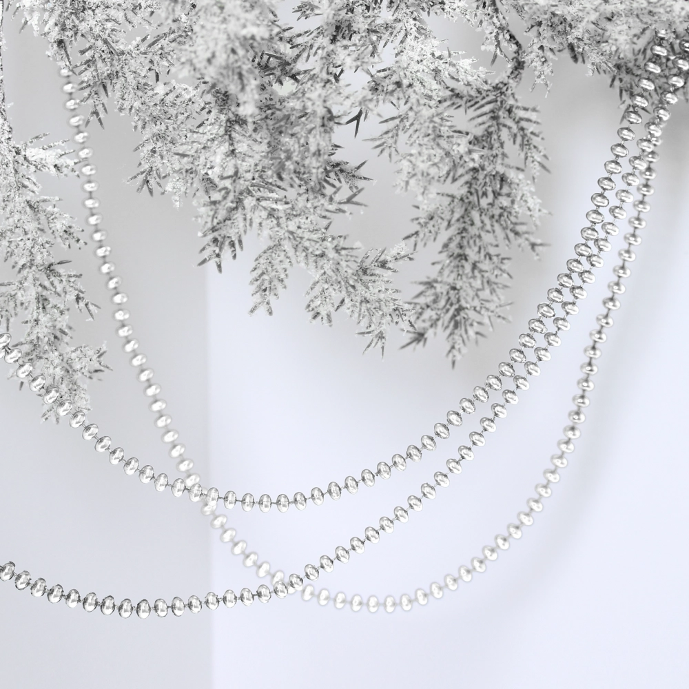 Бусы на ёлку 2,0 м «Жемчуг» 0,68 см, Серебро