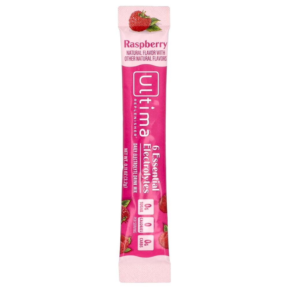 Ultima Replenisher, 6 Essential Electrolytes, ежедневная смесь для приготовления электролитов, малина, 10 пакетиков по 3,2 г (0,11 унции)