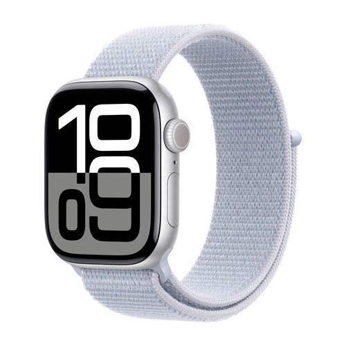 Умные часы Apple Watch Series 10 GPS, 42mm, Silver Aluminium Case with Sport Loop, Blue Cloud