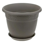 Кашпо РЯБИНА D310мм, 10л с поддоном французcкий серый