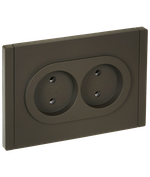 FORTE&PIANO Розетка 2-местная без заземления без защитных шторок безвинтовое крепление 10А FP326 серый IEK