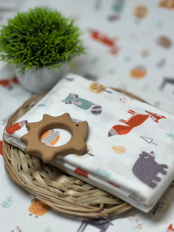 Пеленка Зверята в лесу фланель RinaAmari