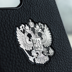 Премиум чехол iphone с гербом России купить - Euphoria HM Premium - натуральная кожа, ювелирный сплав