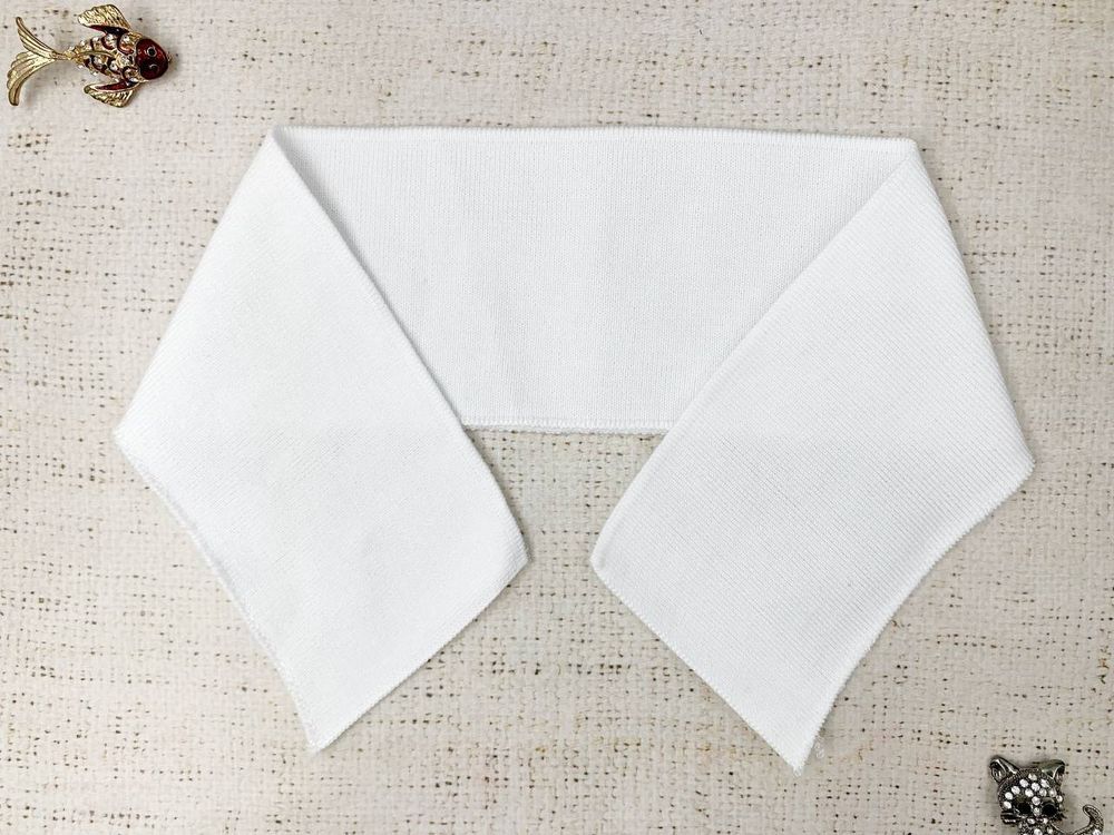 Воротник трикотажный, р. 7,5х44 см, белый