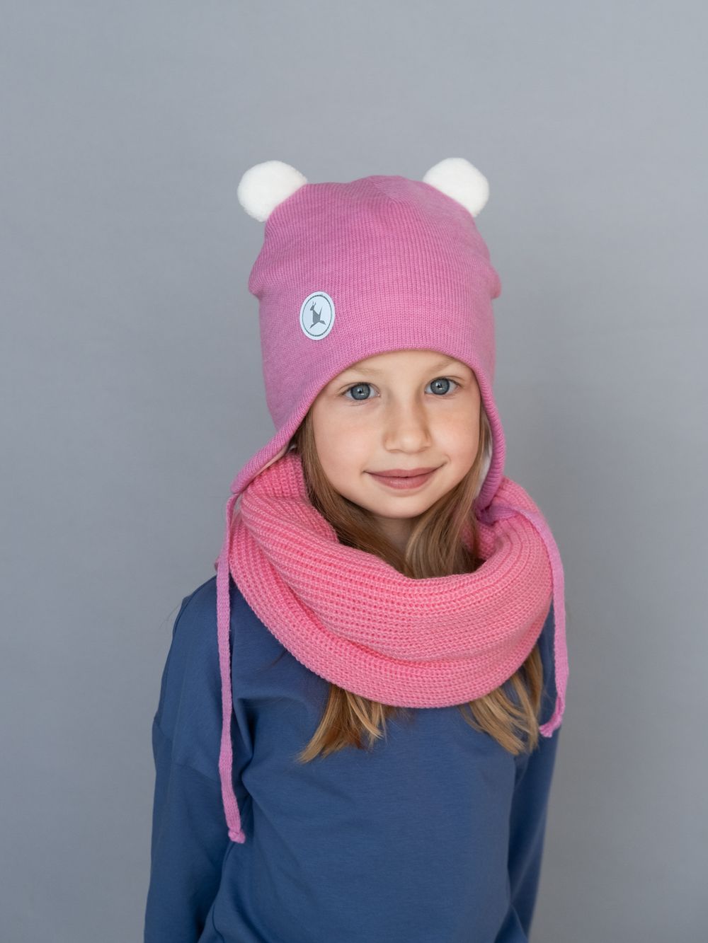 Снуд-резинка вязаный (Фламинго)