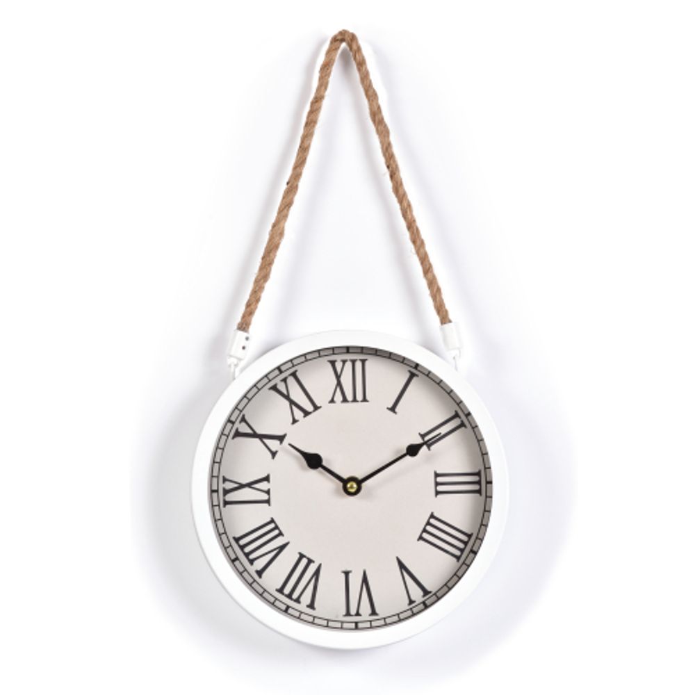 Innova Часы W08311, материал металл + крафт веревка, диаметр 22 см, цвет белый | Innova