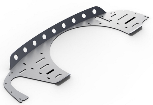 Защита заднего бампера Rival для Nissan Patrol Y62 (V - 5.6) 2010-2019, алюминий 6 мм, с крепежом, 2333.4163.1.6