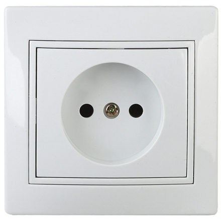 Розетка Intro Plano 1-201-01 без заземления 2P 16А-250В IP20 СУ белый