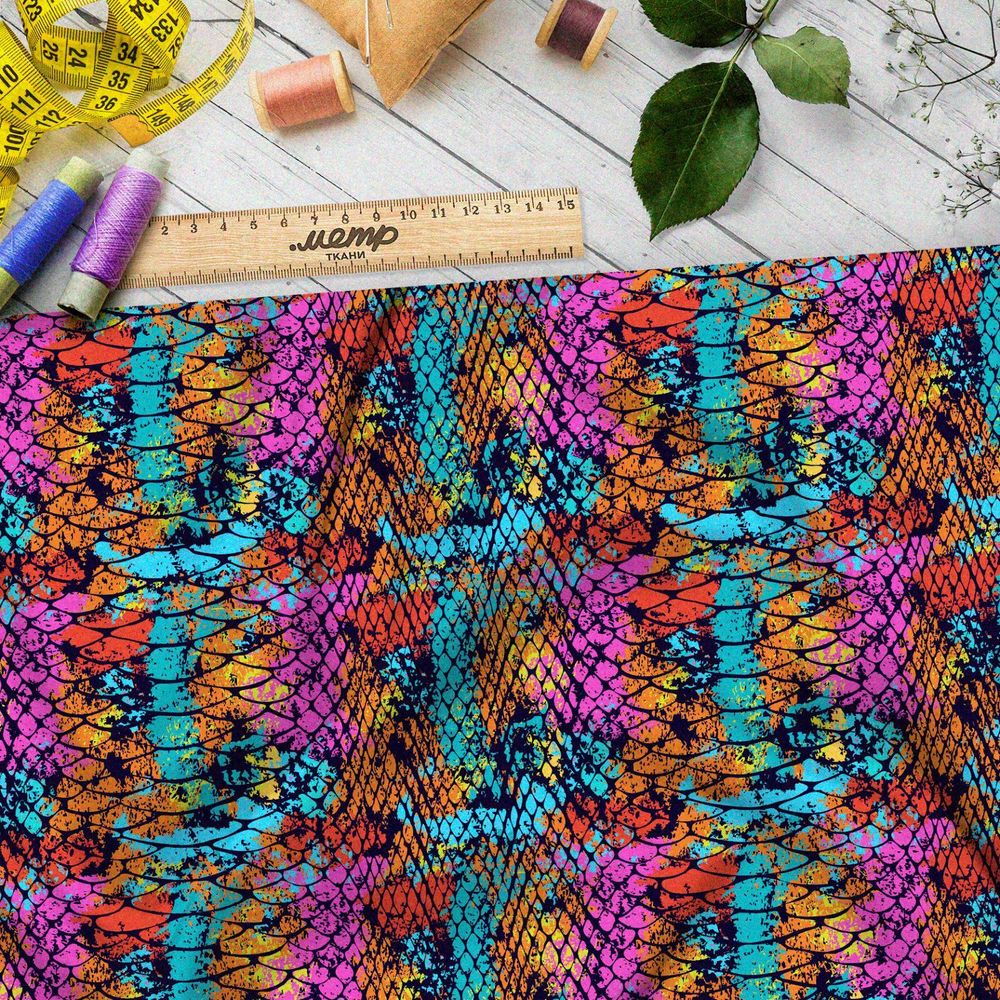 Ткань шифон ядовитая чешуя змеи