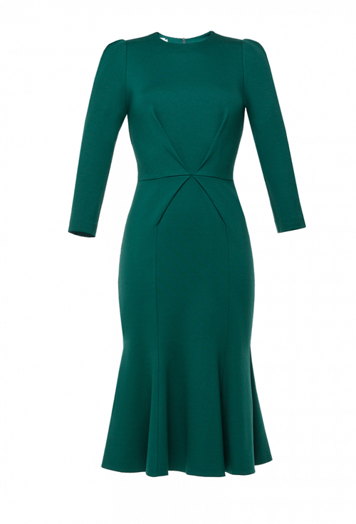 Трикотажное платье - годе зеленое 01-03-21 manito