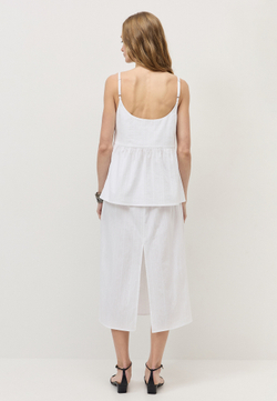 Топ с баской из фактурного хлопка