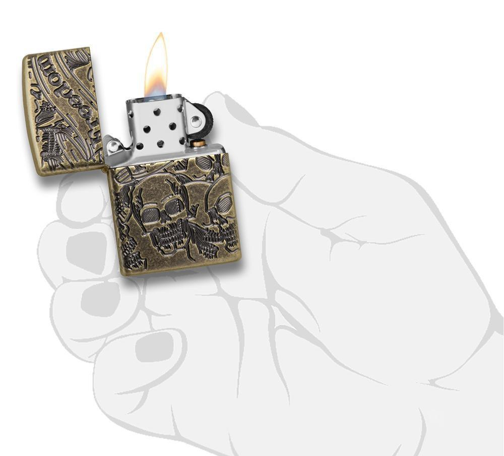 Зажигалка Armor™ Freedom Skull Antique Brass™ ZIPPO 49035