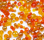 МБ-12 Хрустальные бусины, форма: МИКС, цвет: Оранжевый, 25 гр.