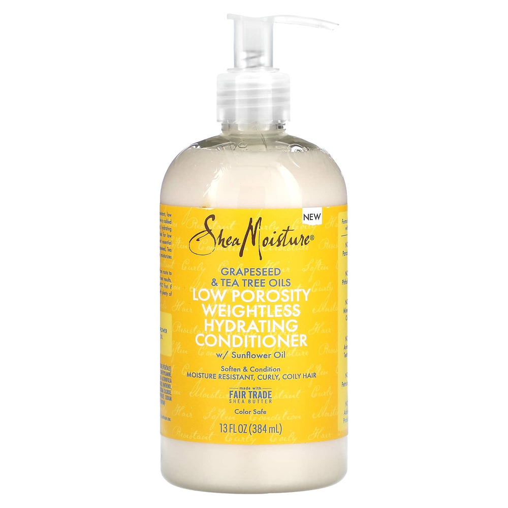 SheaMoisture, Невесомый увлажняющий кондиционер с низкой пористостью, масло виноградных косточек и чайного дерева, 384 мл (13 жидк. унц.)