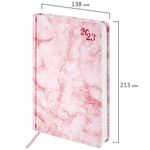 Ежедневник датированный 2023 А5 138x213 мм BRAUBERG "Marble", под кожу, розовый, 114019