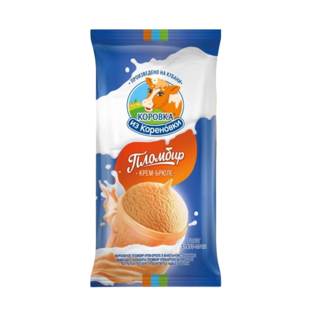 Мороженое "Коровка из Кореновки" крем-брюле 100г