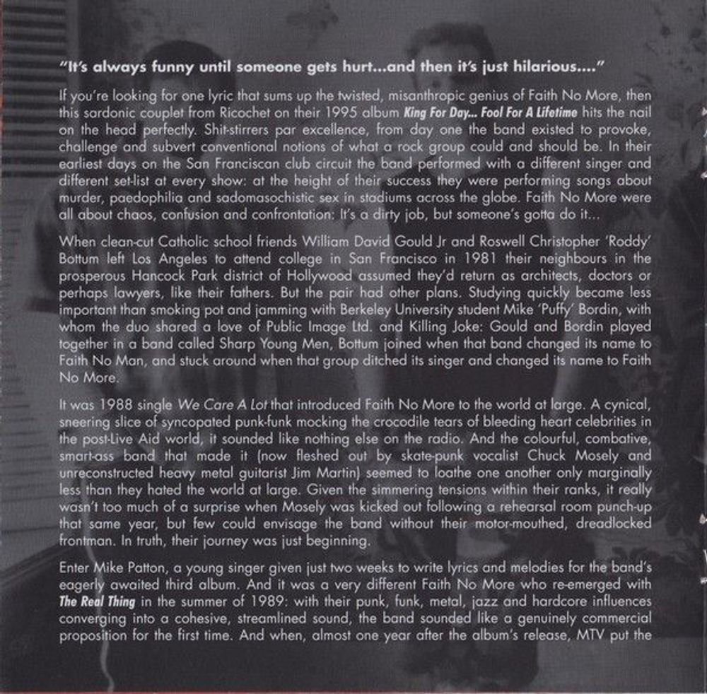 FAITH NO MORE - The Very Best Definitive Ultimate Greatest Hits Collection (2CD) Новый запечатанный музыкальный диск