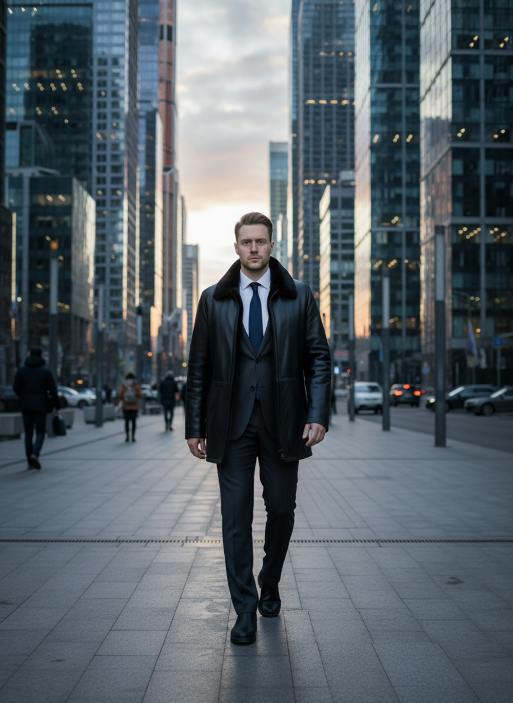 KHIMEONE Мужская кожаная куртка на меху (натуральная кожа/натуральный мех)