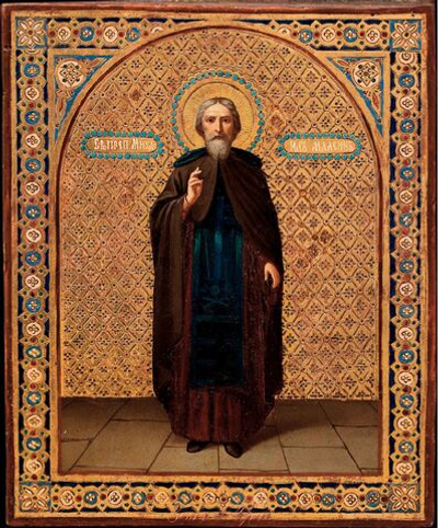 Михаил Малеин святой преподобный игумен. Деревянная икона на левкасе