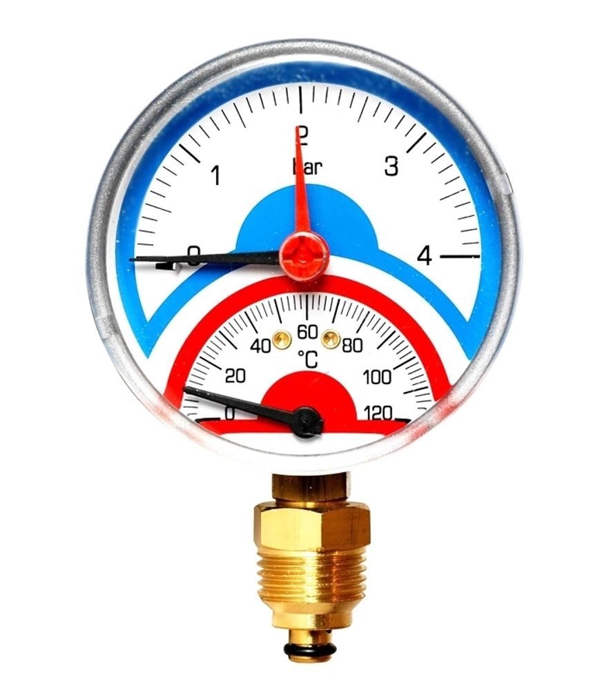 Термоманометр радиальный Watts F+R828  6х1/2&quot; DN 80 (0-6 бар)