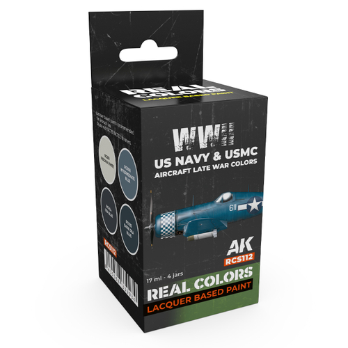 Набор красок AK Interactive Real Colors - WWII US Navy & USMC Aircraft Late War Colors