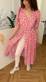 Платье Шарлотта для беременных и кормящих, Пудровый с розовыми цветами