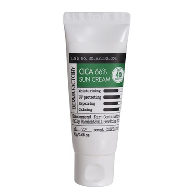 Солнцезащитный крем с 66% экстракта центеллы DERMA FACTORY Cica 66% Sun Cream SPF 40 PA+++