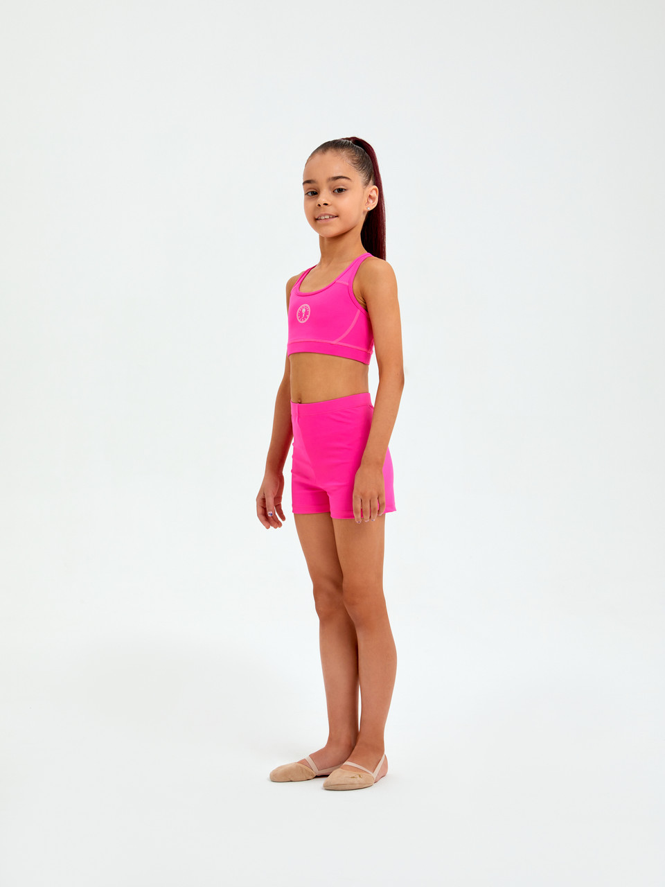 B18410V-FF232 Топ спортивного назначения для занятий гимнастикой для девочек (розовый) фото 3