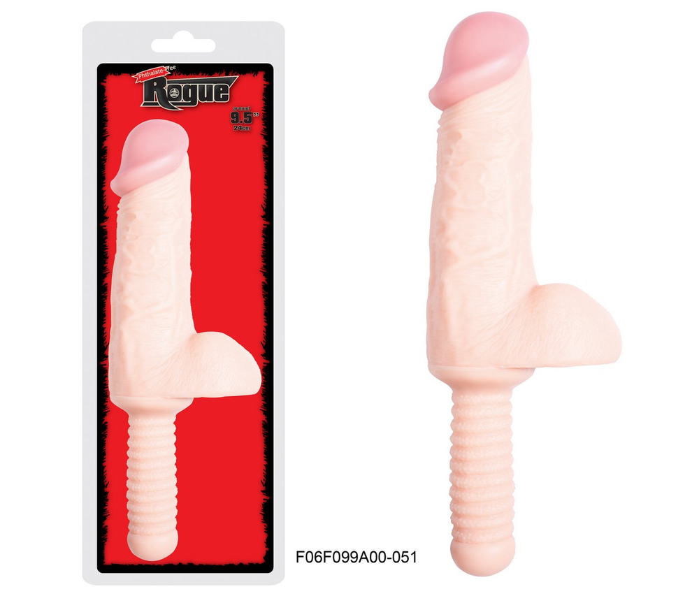 Фаллоимитатор с ручкой Rogue - 36 см. (Цвет: телесный)