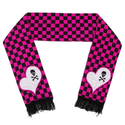 Шарф Клетка черно-розовая с сердцем (1955)