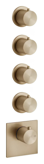 Термостат Gessi316, встраиваемый, на 4 потребителя, для душа, цвет Warm Bronze Brushed PVD