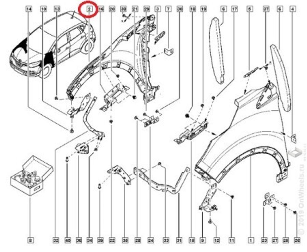 Крыло Renault Kaptur перед. прав. (JORDEN)
