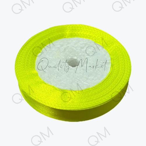 Лента атласная 1,5 см 25 ярдов (желтая) №058
