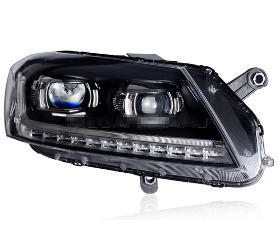 Передние фары VW Пассат Б7 2011-2014 V14 Type [КОМПЛЕКТ Л+П; Светодиодные ходовые огни; Динамичный поворотник; Биксеноновая линза Hella 5R]